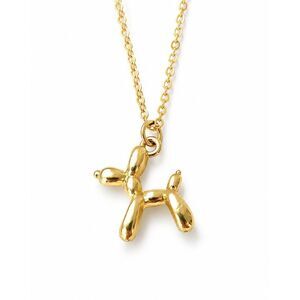 Balloon Dog Pendant Necklace Jeff Koons Pop Art Style in Gold Tone